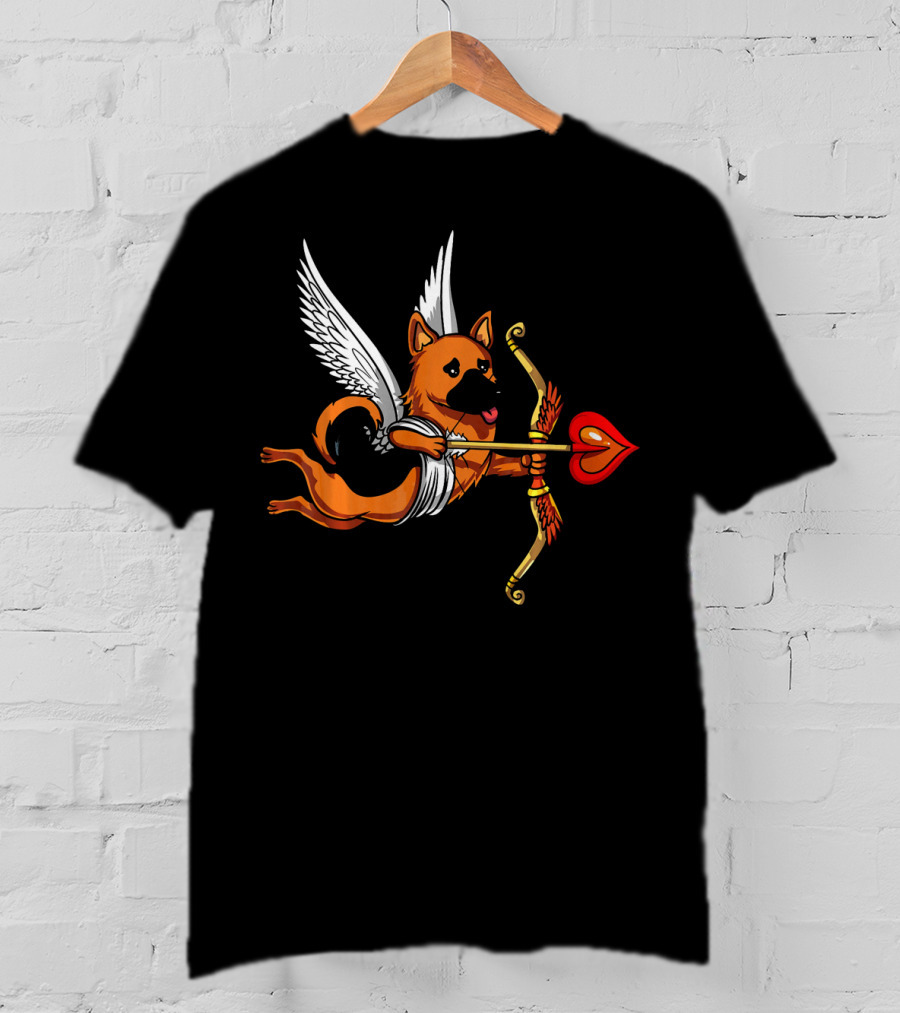 German Shepherd Cupid Dog Valentine's Day T-Shirt