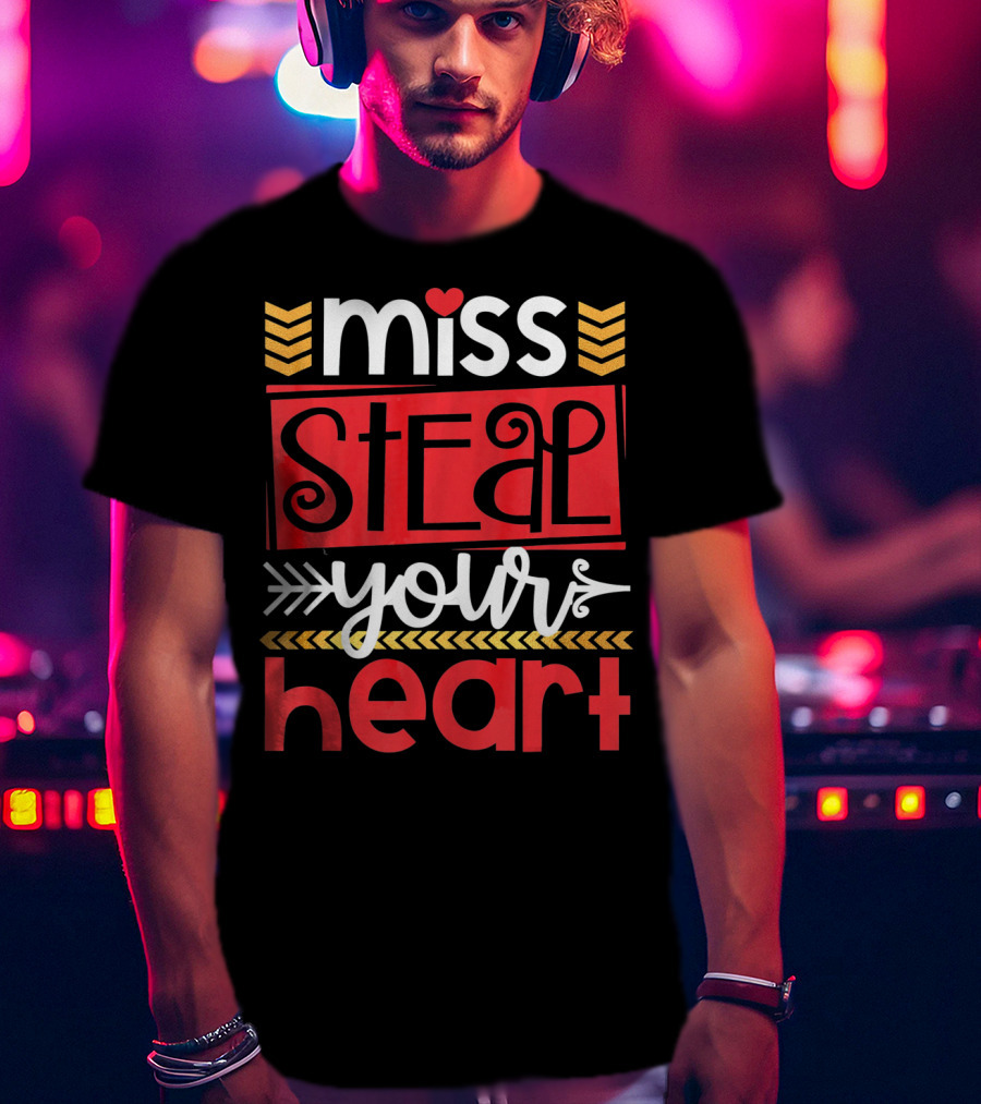 Miss Steal Your Heart Girls Valentines T-Shirt