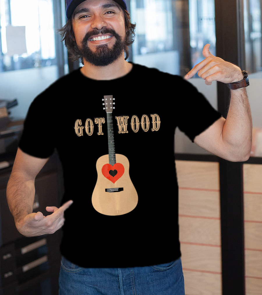 Got Wood Acoustic Guitar Heart Valentine's Day T-Shirt
