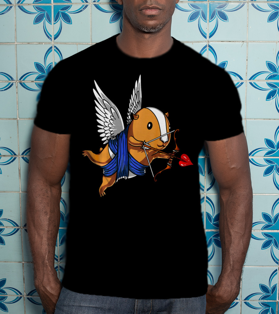 Guinea Pig Cupid Valentines Day Cute Women T-Shirt