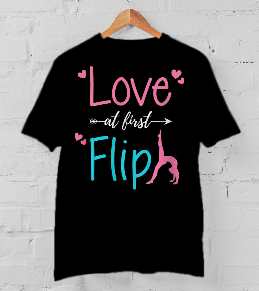 Love At First Flip Gymnastics Hearts Performance T-Shirt