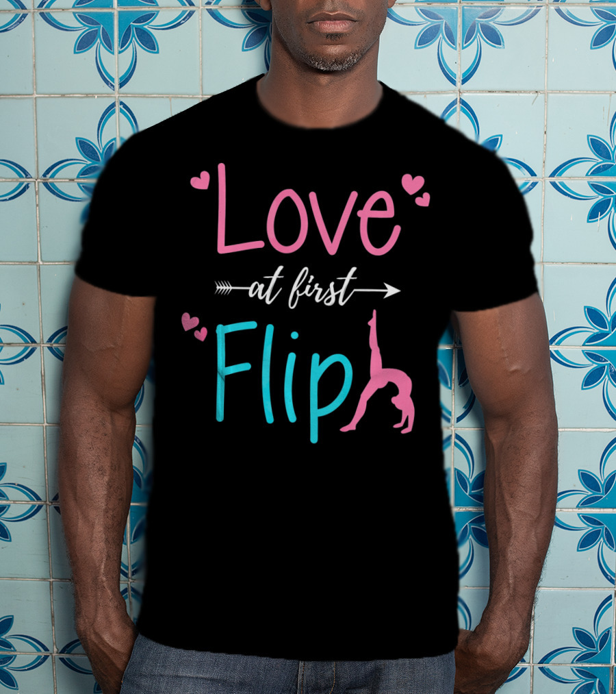 Love At First Flip Gymnastics Hearts Performance T-Shirt