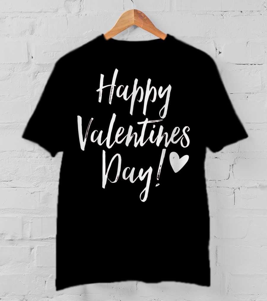 Happy Valentines Day Simple Love Adore Heart T-Shirt