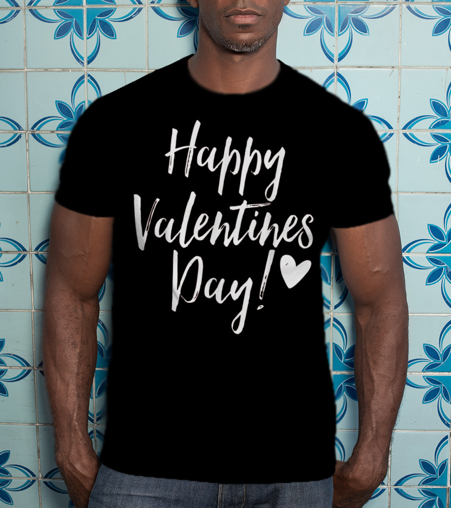 Happy Valentines Day Simple Love Adore Heart T-Shirt
