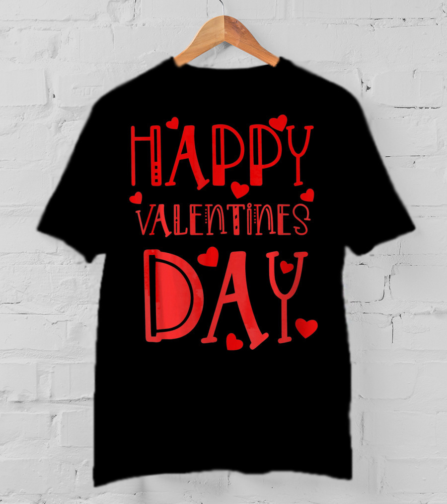 Happy Valentines Day Kids School Hearts T-Shirt