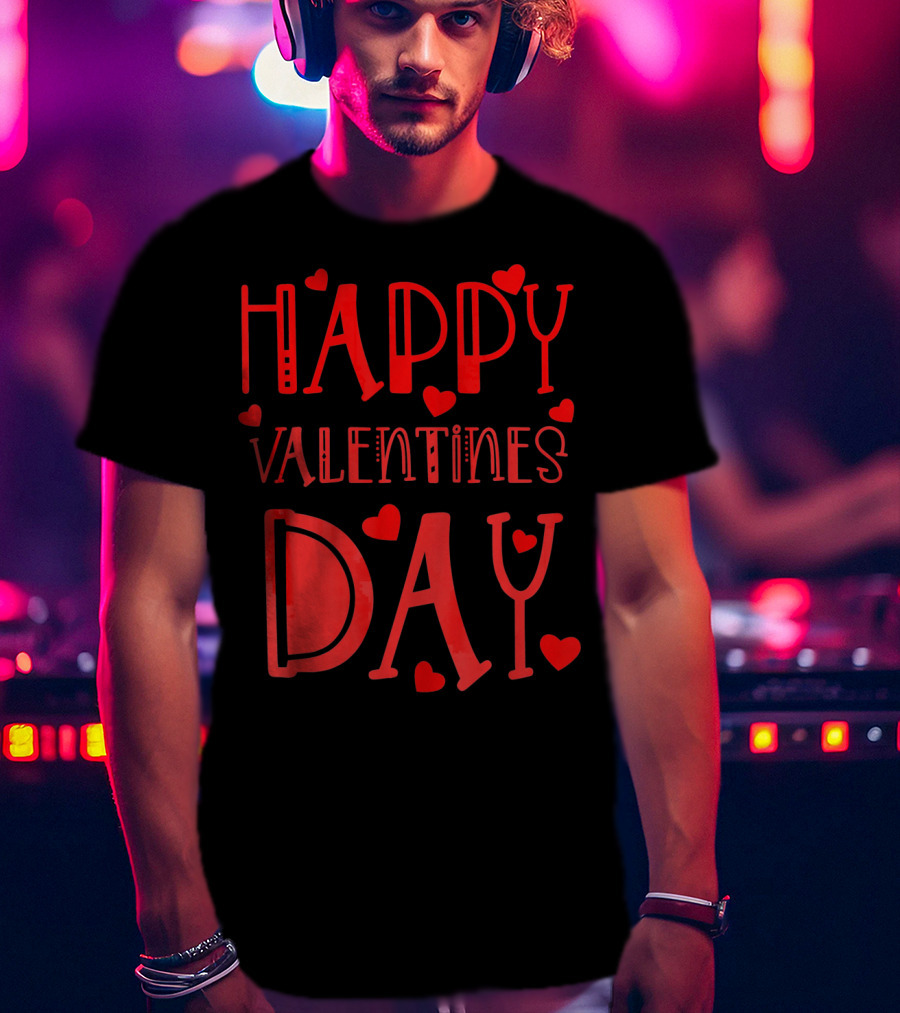 Happy Valentines Day Kids School Hearts T-Shirt