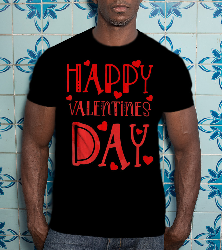 Happy Valentines Day Kids School Hearts T-Shirt