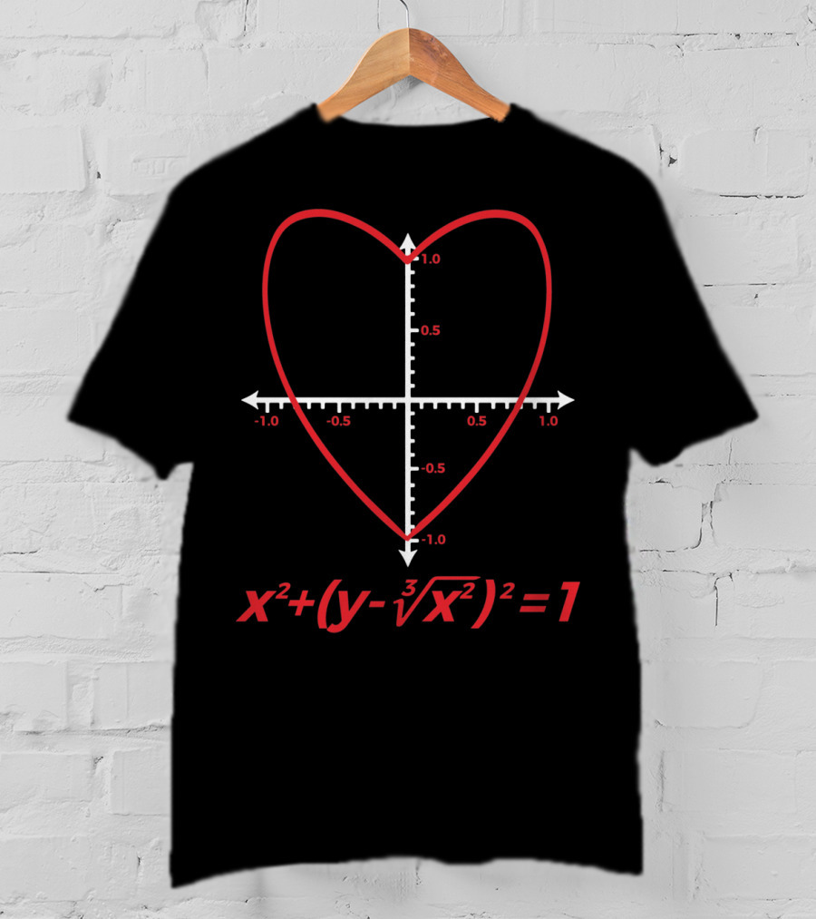 Heart Equation Math Teacher Valentine Graph T-Shirt
