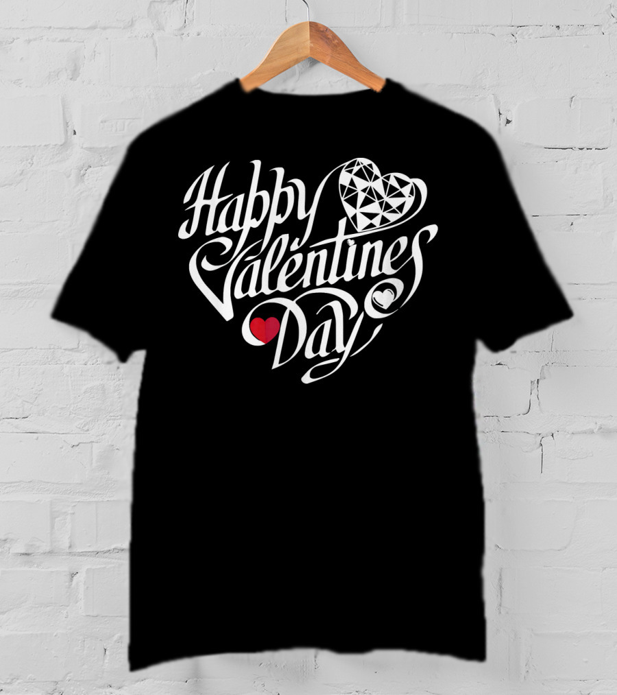 Happy Valentines Day Heart Diamond T-Shirt