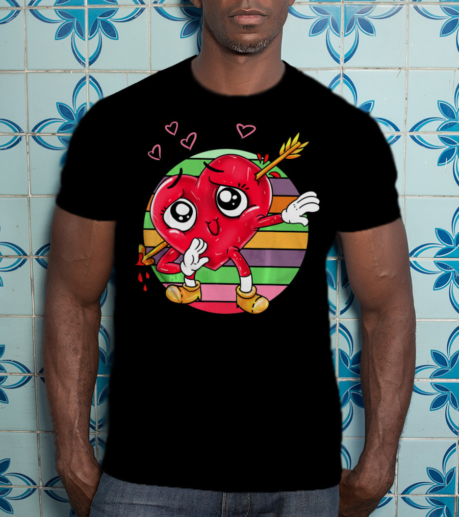 Heart Dabbing Valentines Love Arrow T-Shirt