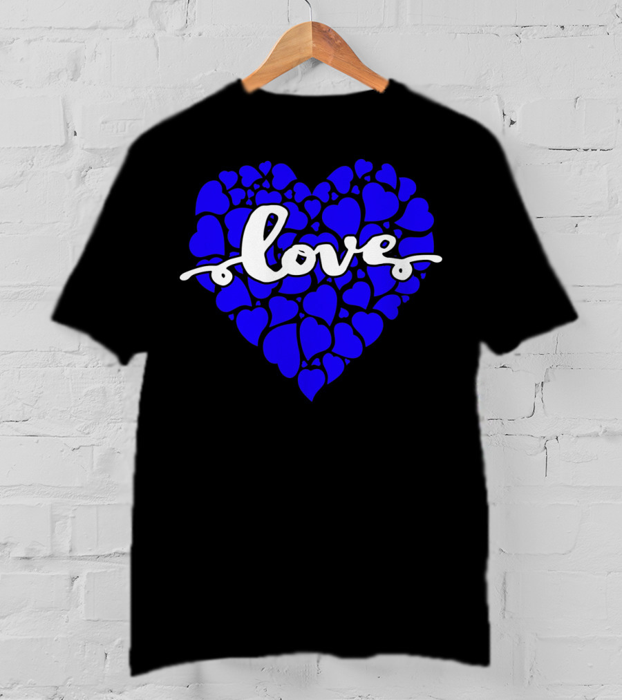 Love Heart Blue Valentines T-Shirt