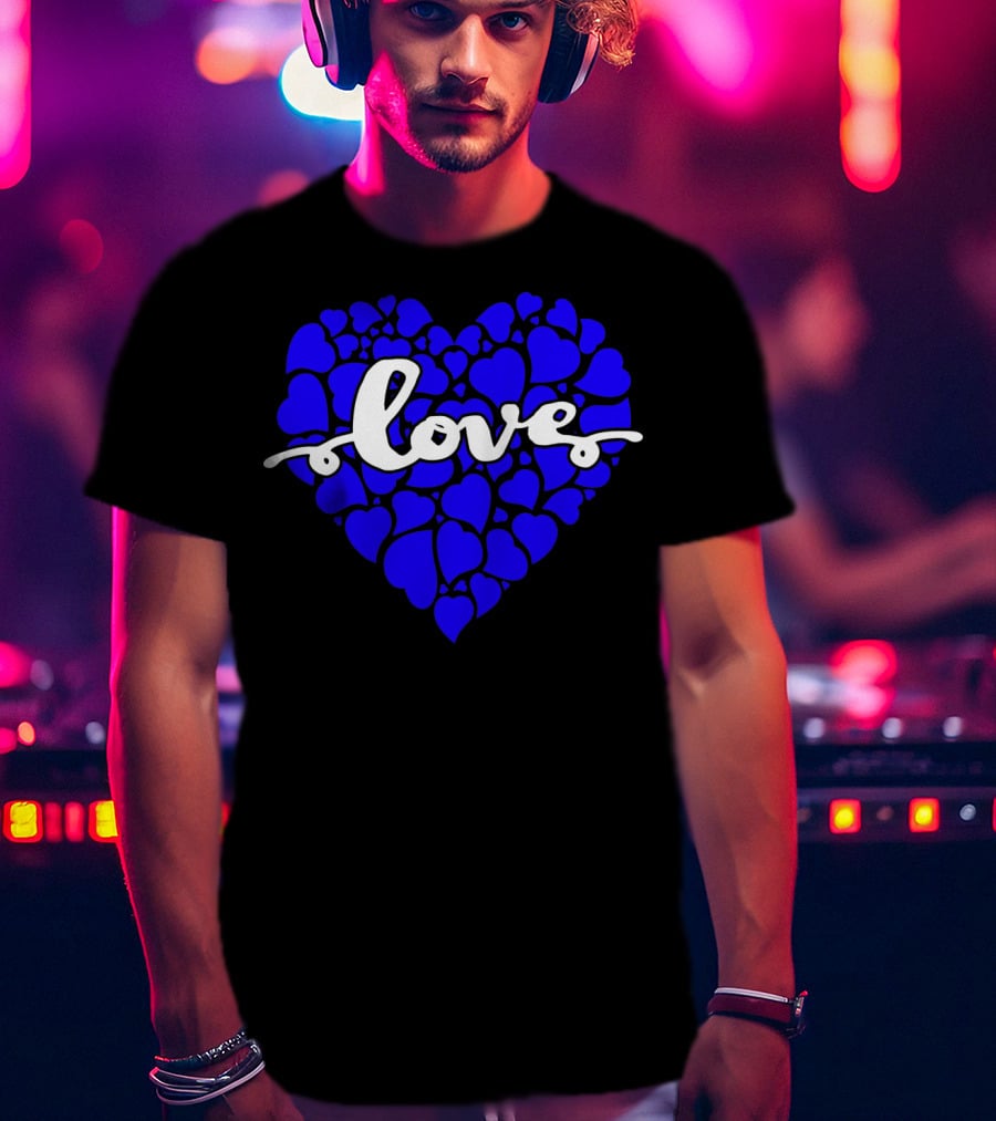Love Heart Blue Valentines T-Shirt