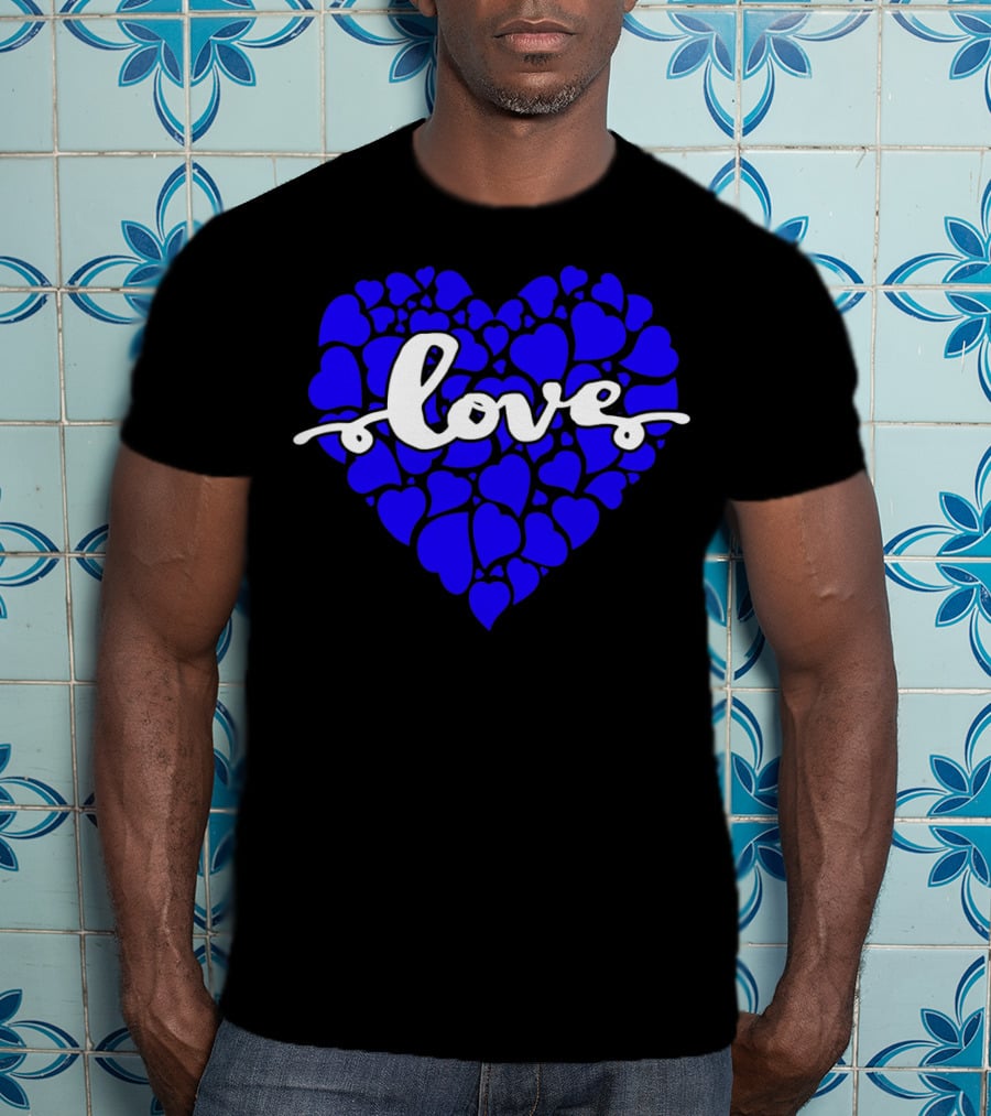Love Heart Blue Valentines T-Shirt