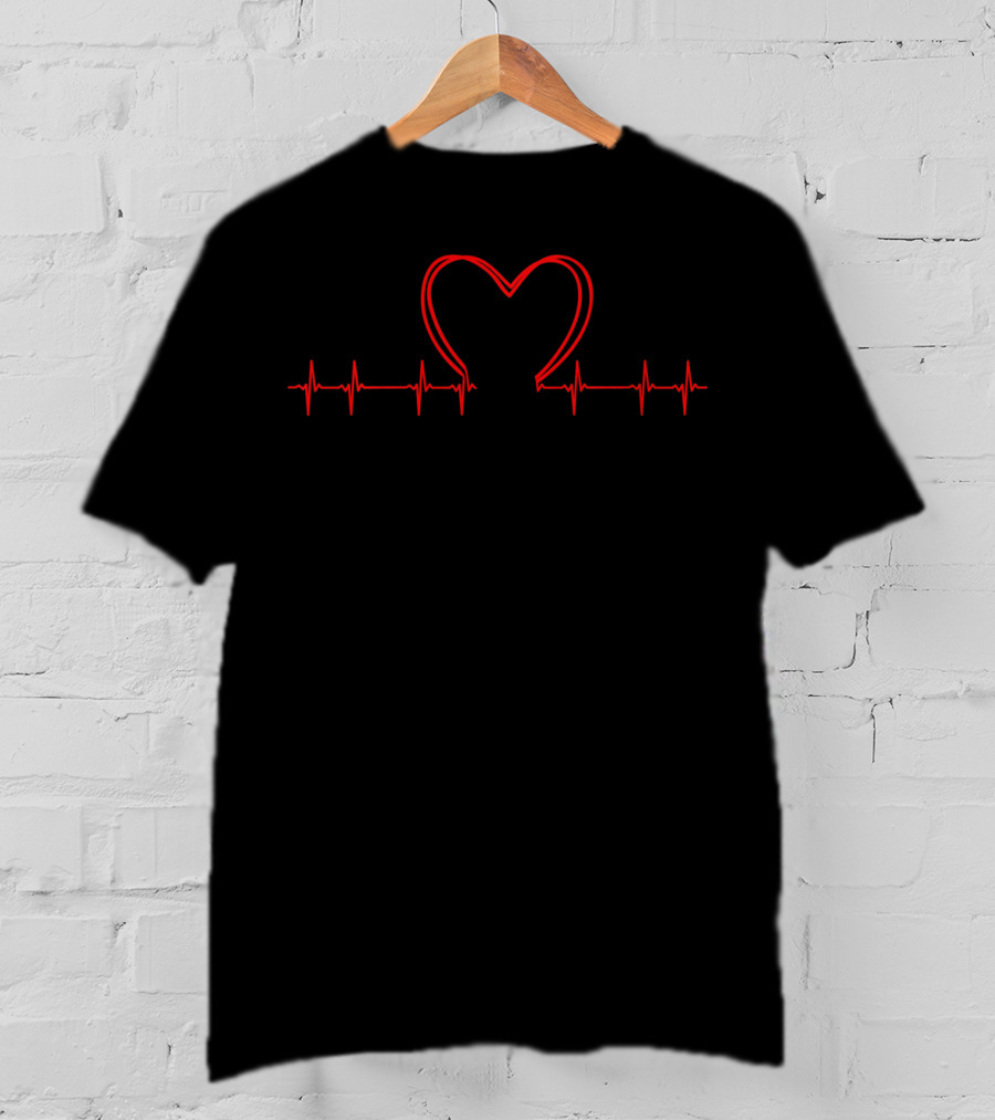 Heartbeat Heart Valentine Day Nurse Doctor T-Shirt