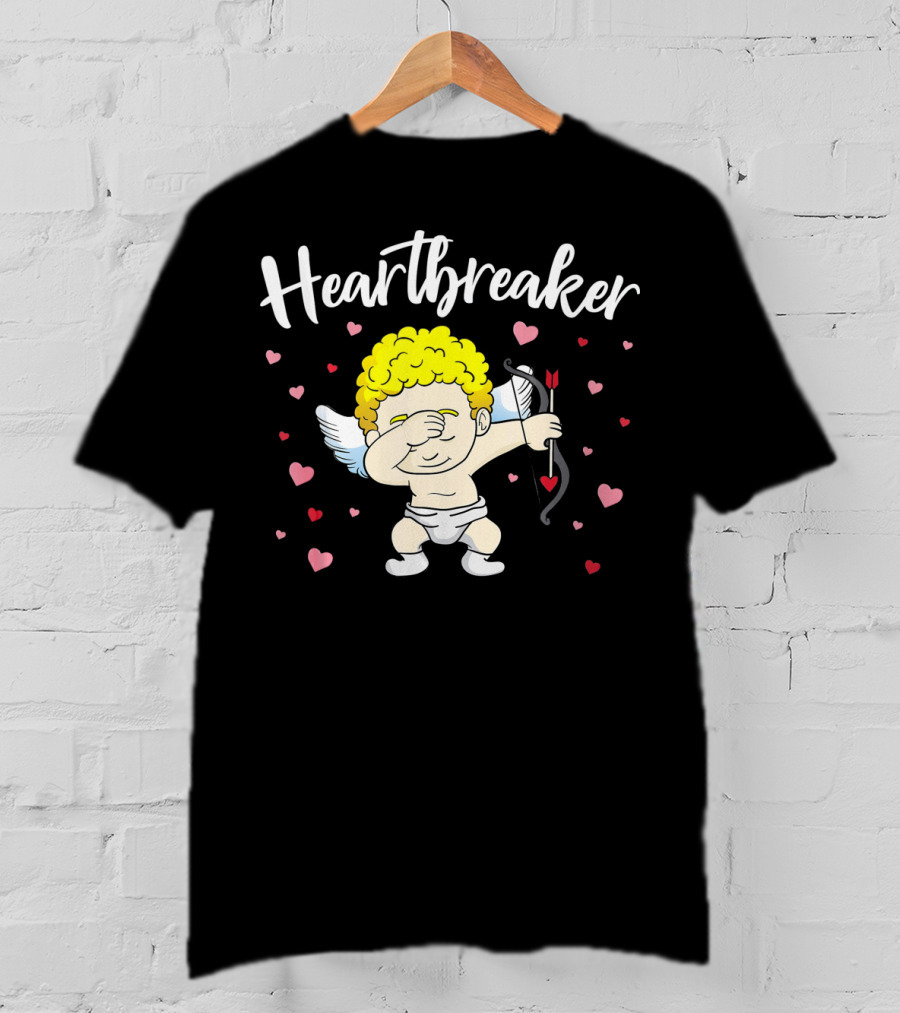 Heartbreaker Cupid Dab With Hearts And Bow T-Shirt