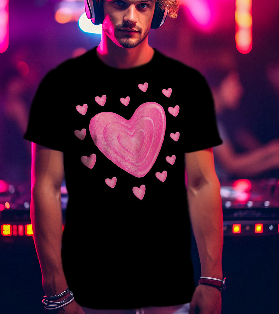 Hearts Valentines Kids School Pink Heart T-Shirt