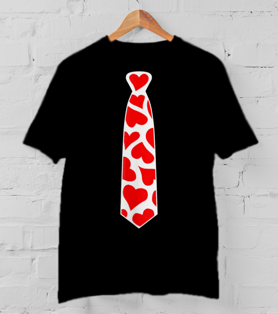 Hearts Tie Valentines Day Red Heart T-Shirt