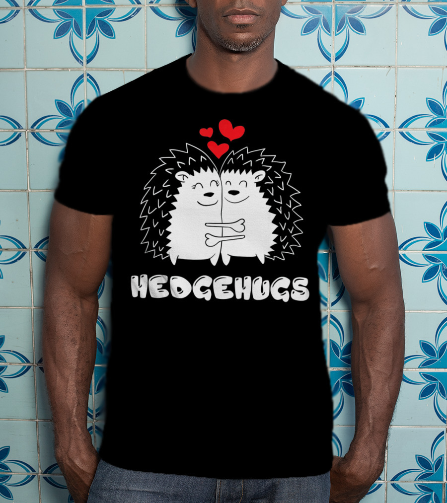 Hedgehugs Hedgehog Hugs Valentine Hearts T-Shirt