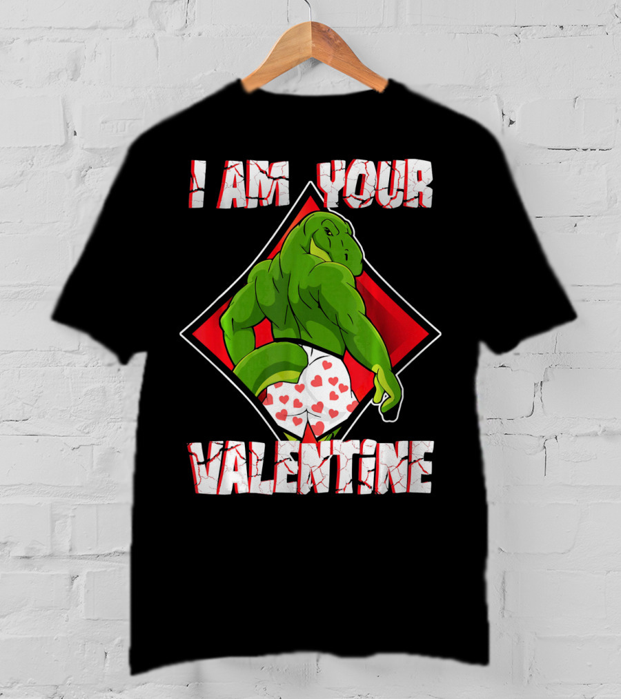I Am Your Valentine Dinosaur With Heart Boxers T-Shirt