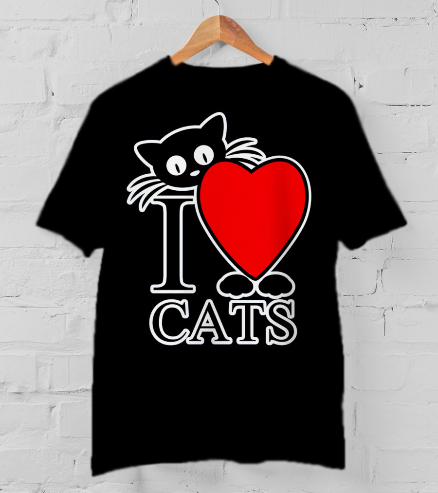 I Love Cats Valentines Day Cat Lover T-Shirt