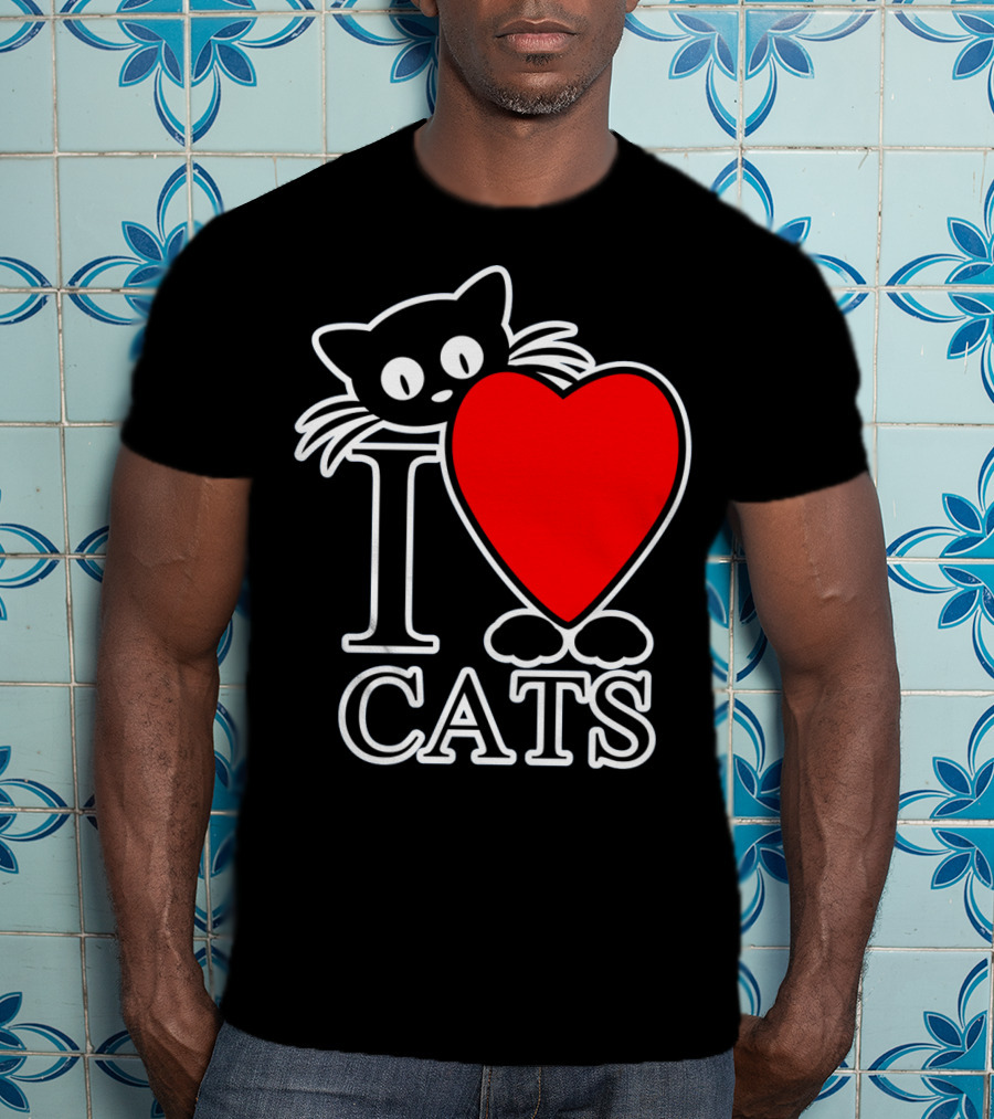 I Love Cats Valentines Day Cat Lover T-Shirt