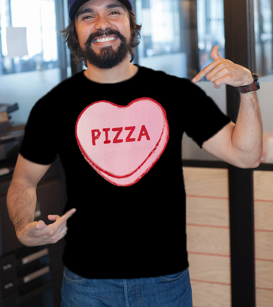 I Love Pizza Sweet Candy Hearts Valenti Pizza Heart T-Shirt