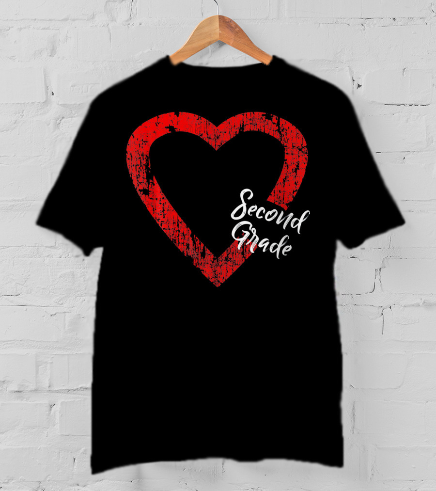 Second Grade Love Valentine's Day Heart T-Shirt