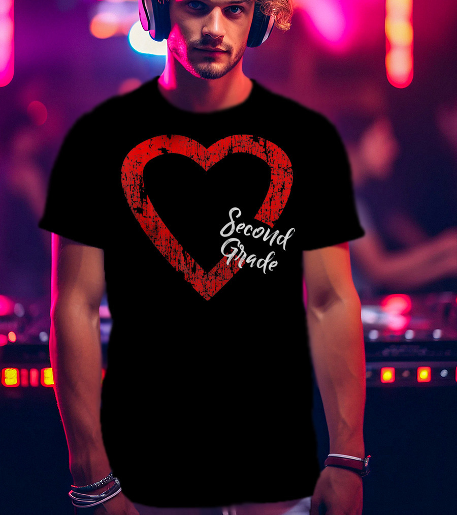 Second Grade Love Valentine's Day Heart T-Shirt