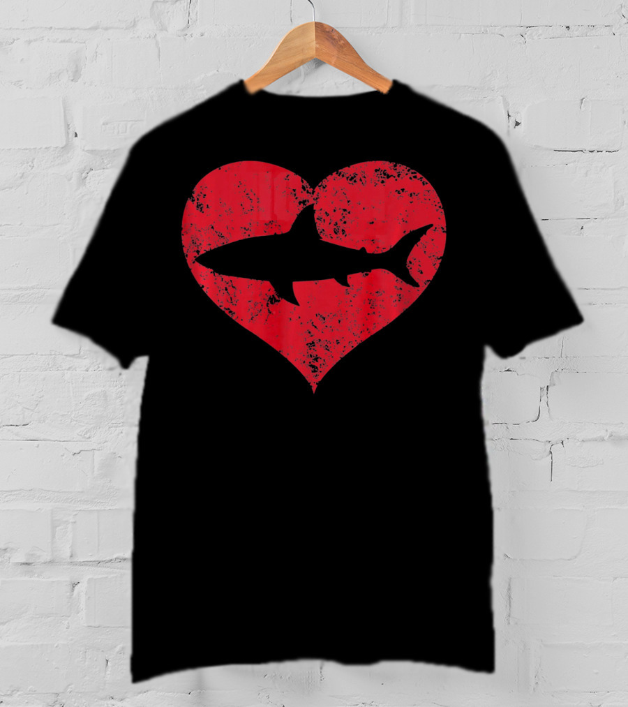I Love Sharks Cute Shark Heart T-Shirt