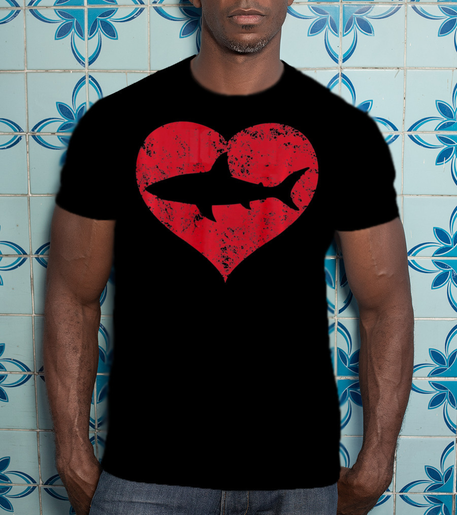 I Love Sharks Cute Shark Heart T-Shirt