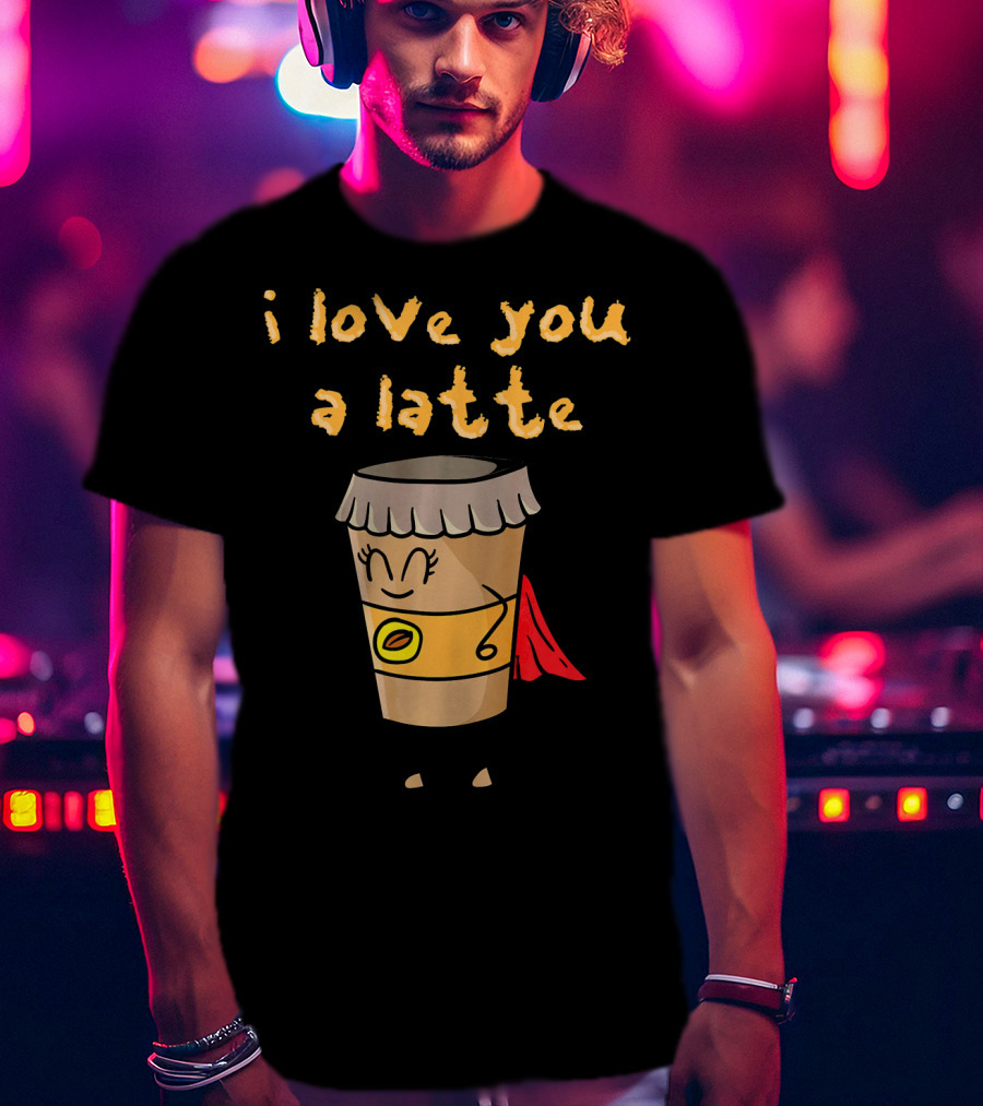 I Love You A Latte Coffee Superhero T-Shirt