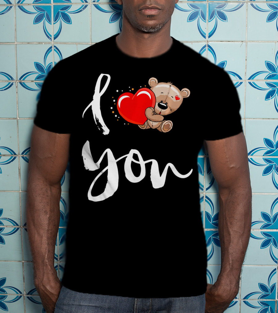 I Love You Bear Holding Heart T-Shirt