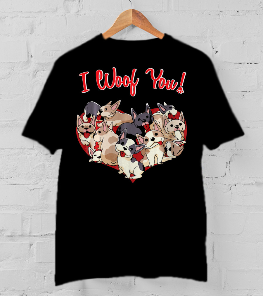 I Woof You French Bulldog Heart T-Shirt