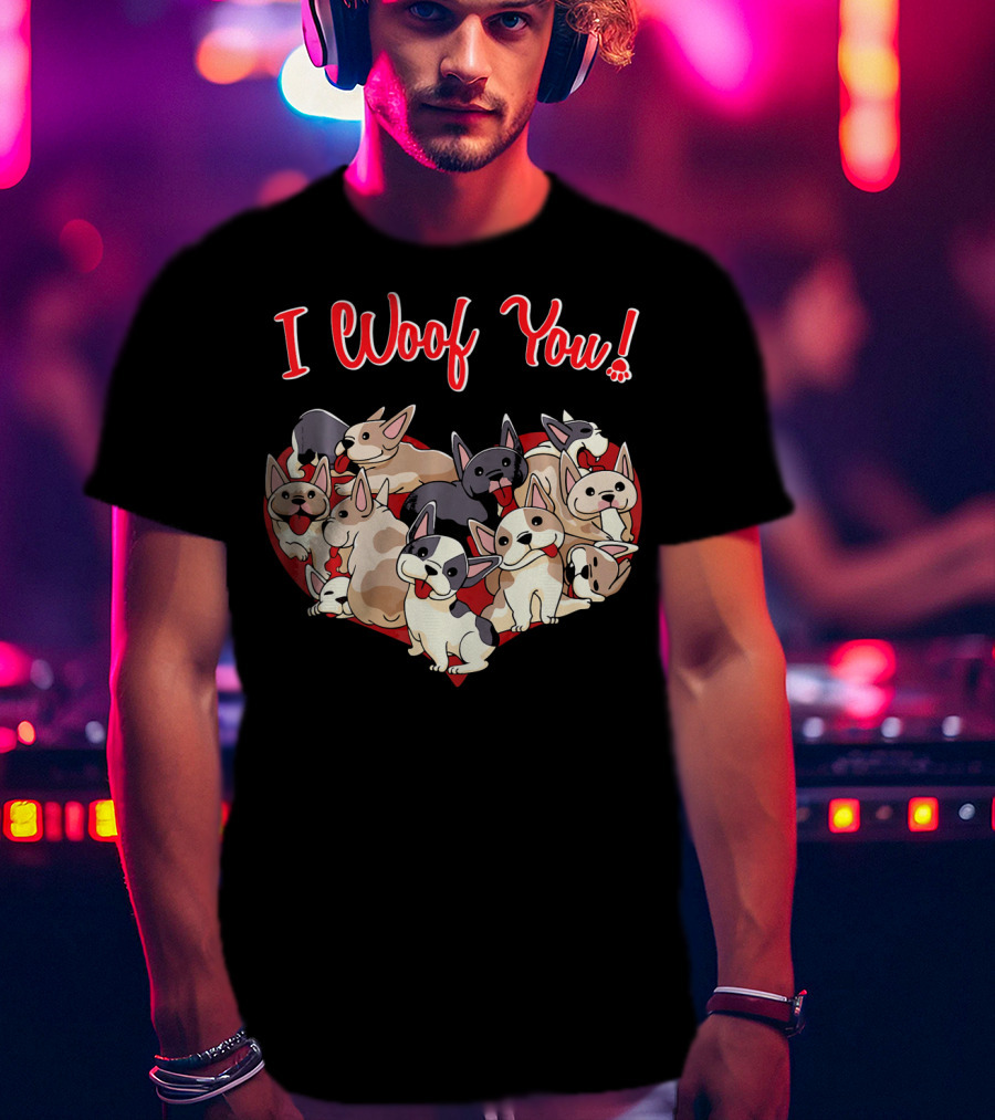 I Woof You French Bulldog Heart T-Shirt