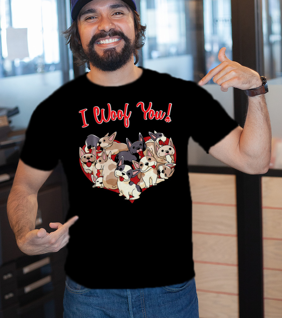 I Woof You French Bulldog Heart T-Shirt