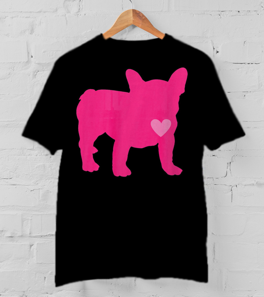 Ition Frenchie Pink Heart Valentine T-Shirt
