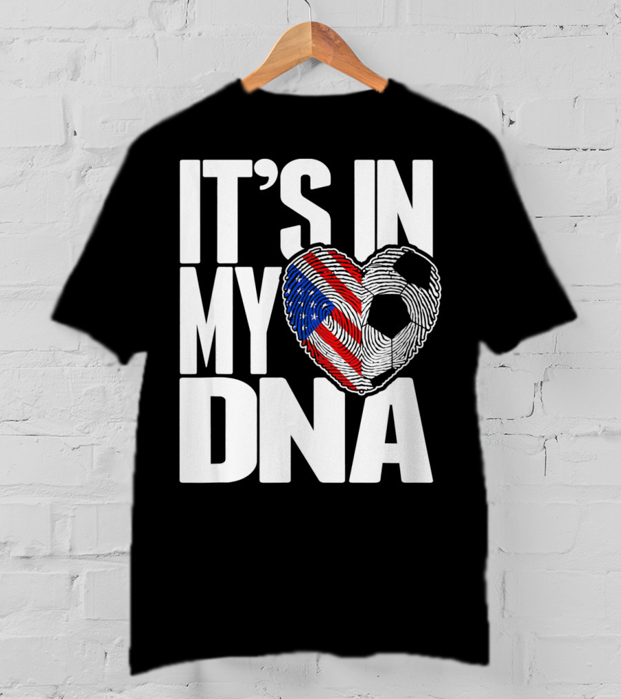 It's In My DNA Fingerprints Soccer Heart Flag T-Shirt