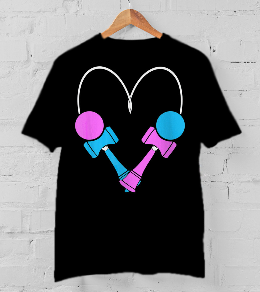 Kendama Love Trick Partners Vale Heart Shaped T-Shirt