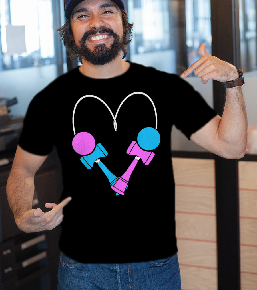 Kendama Love Trick Partners Vale Heart Shaped T-Shirt