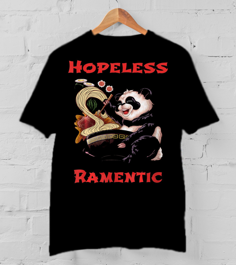 Hopeless Ramentic Panda Enjoying Noodles T-Shirt