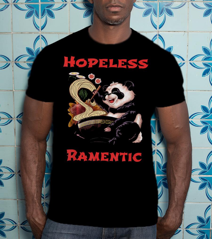 Hopeless Ramentic Panda Enjoying Noodles T-Shirt