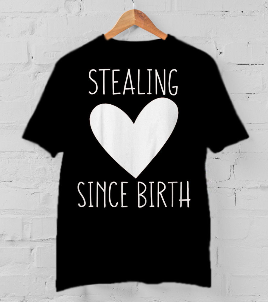Stealing Hearts Since Birth Kids Funny Valentines Day T-Shirt