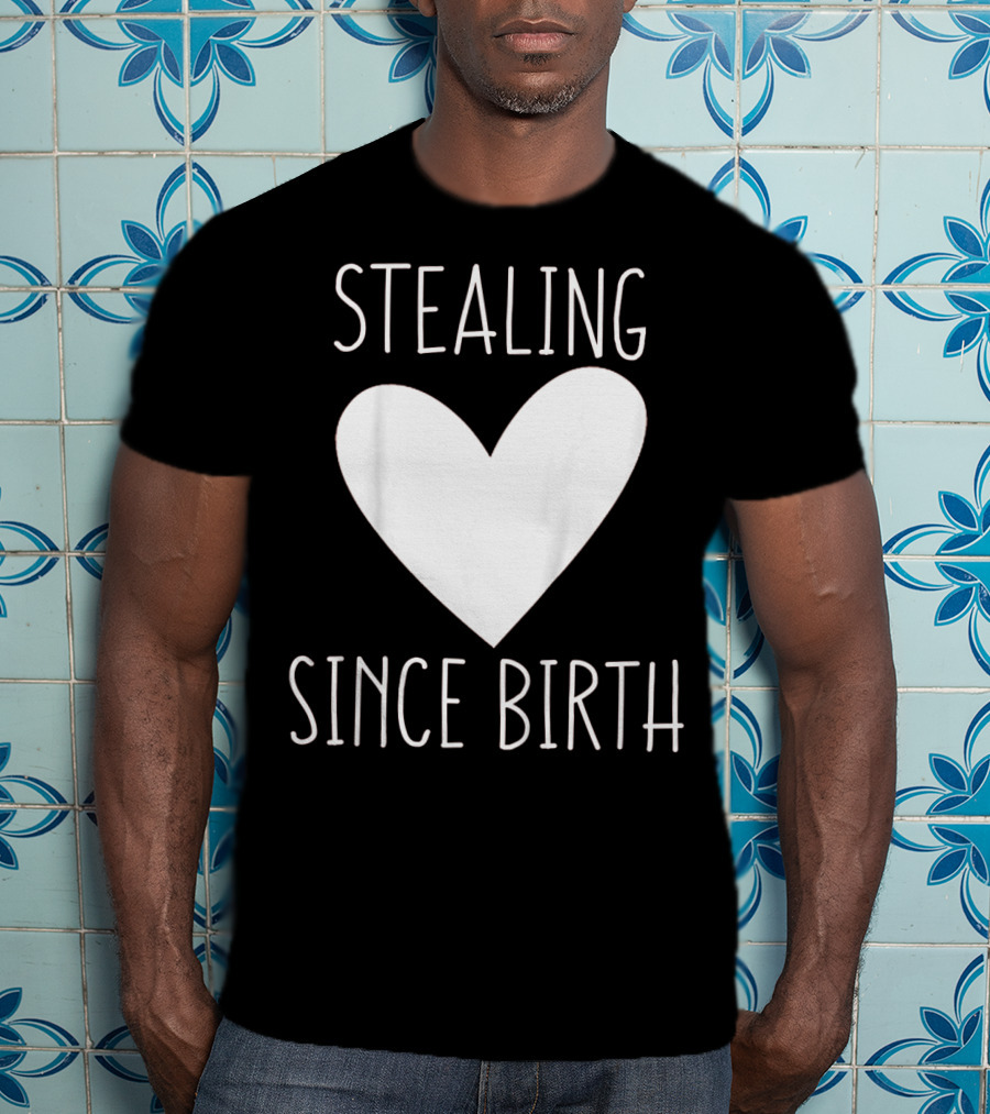 Stealing Hearts Since Birth Kids Funny Valentines Day T-Shirt