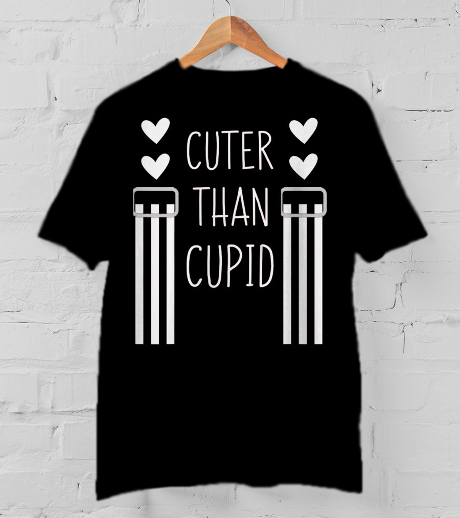 Cuter Than Cupid Kids Heart Suspenders Valentines Day T-Shirt