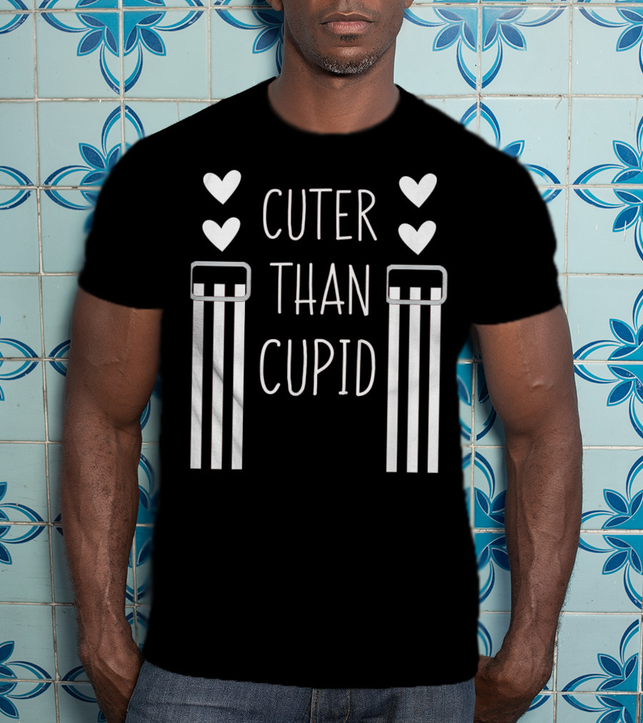 Cuter Than Cupid Kids Heart Suspenders Valentines Day T-Shirt