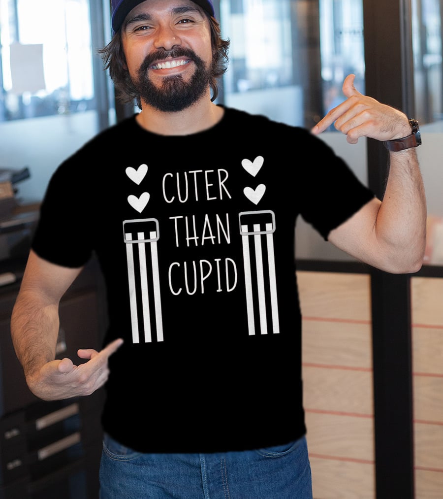 Cuter Than Cupid Kids Heart Suspenders Valentines Day T-Shirt