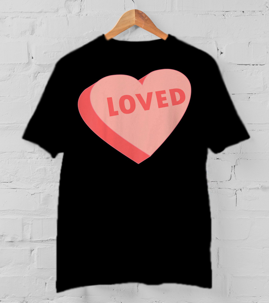 Kids Valentines Day Candy Heart Loved T-Shirt