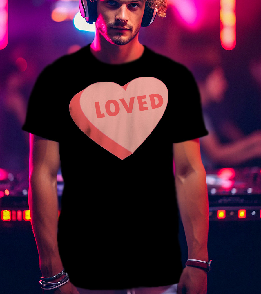 Kids Valentines Day Candy Heart Loved T-Shirt
