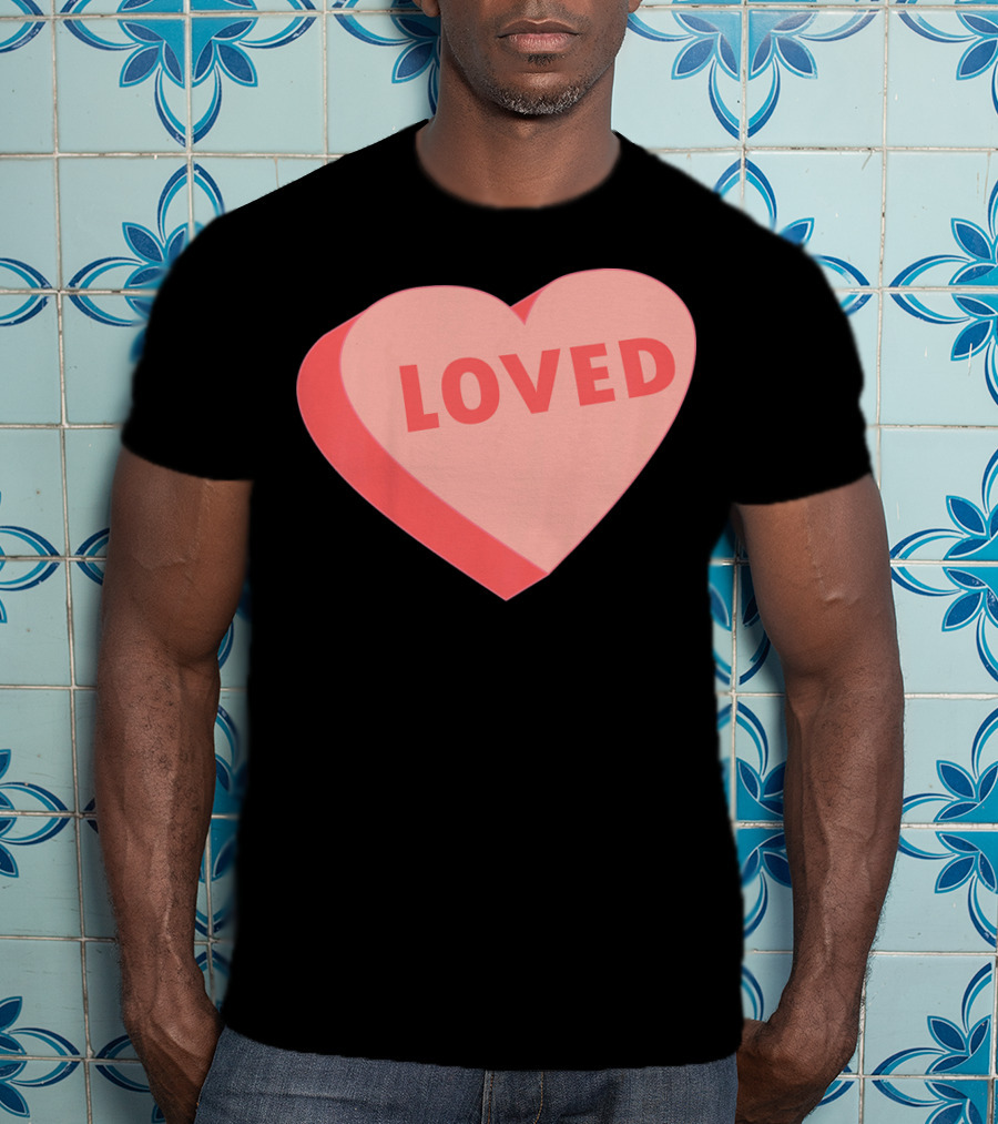 Kids Valentines Day Candy Heart Loved T-Shirt