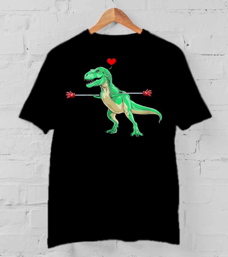 Kids Valentines Day Dinosaur Heart Arms Love T-Shirt